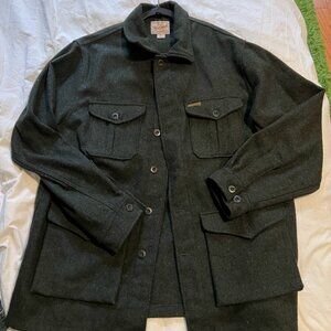 Vintage Woolrich 100% Wool Chore Coat - L/Olive Green